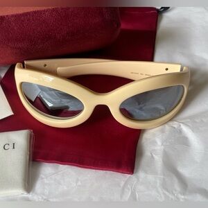 Gucci GG1247s Sunglasses Bone and Silver NEW w/ Extras + FREE SHIPPING